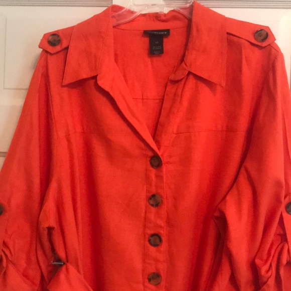 Lane Bryant Dresses & Skirts - Orange linen dress